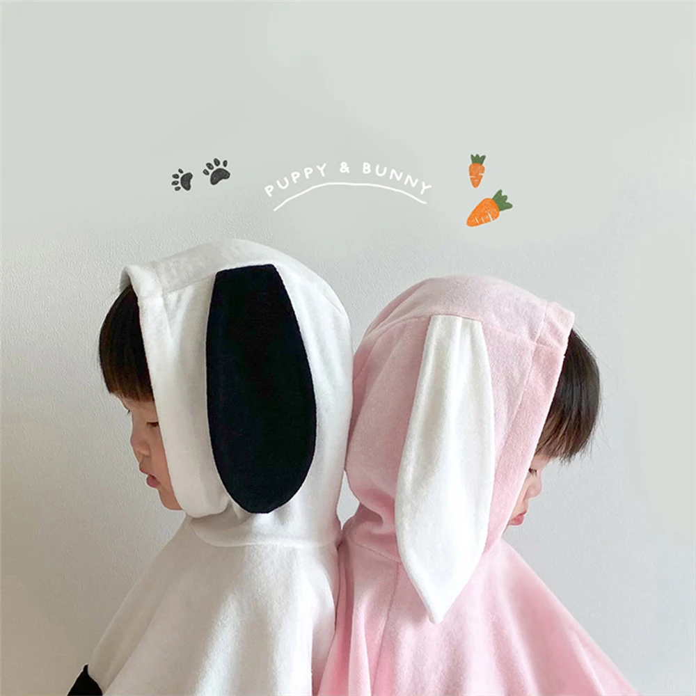 Customized INS Korean Style Baby Bath Towel Cute Hooded Ear Baby Cape Cape Personalized Embroidered Men And Women Baby  Bathrobe