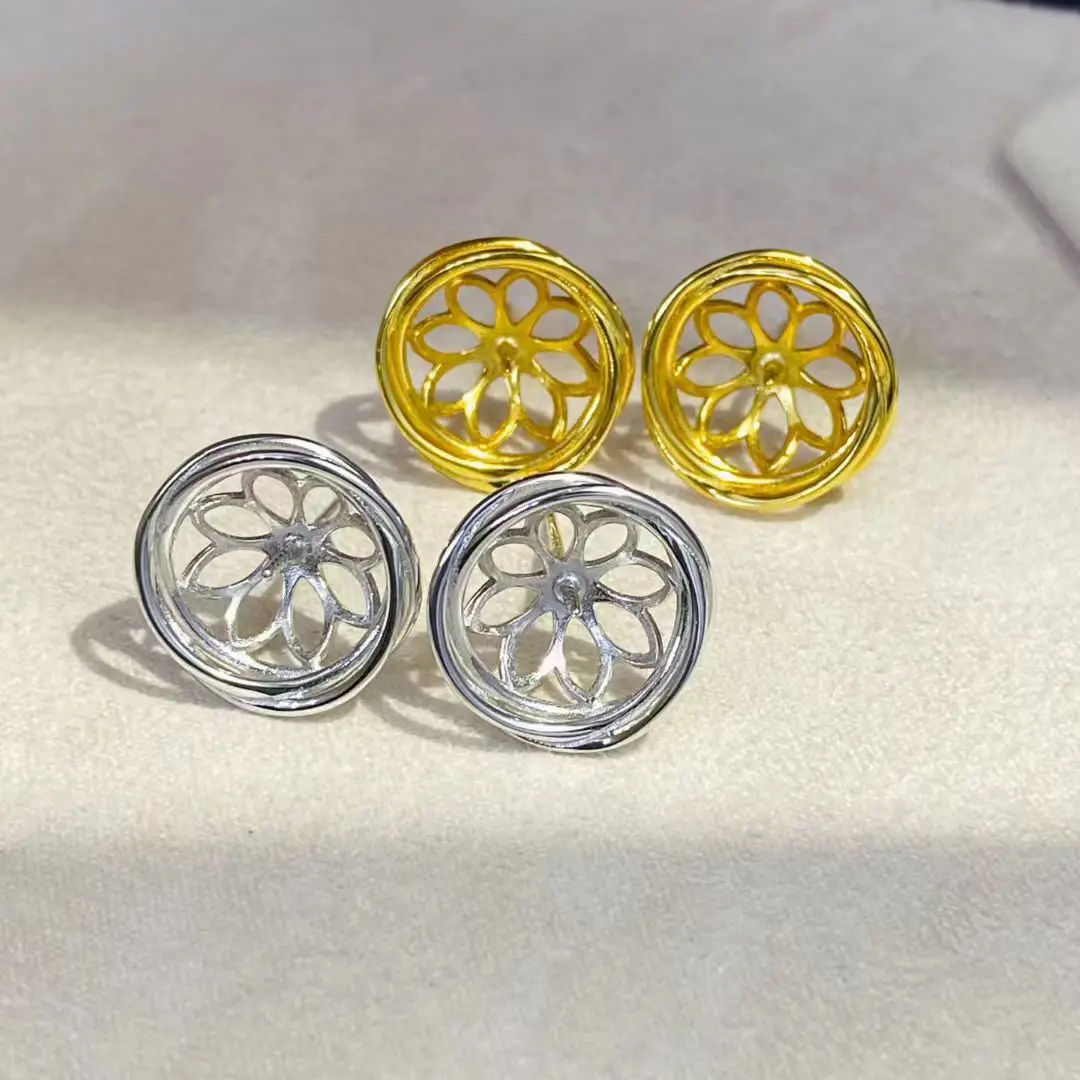 

Основы для серег-гвоздиков из стерлингового серебра S925, фурнитура для крепления жемчуга 11-12 мм