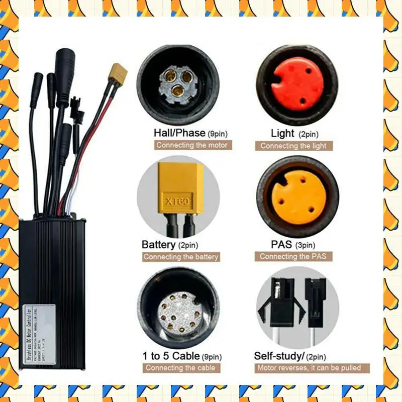 

ABYB 30A 1000W Bicycle Lithium Battery Modification Spare Parts 3-Mode Fully Waterproof Small Kit M5 LCD Meter