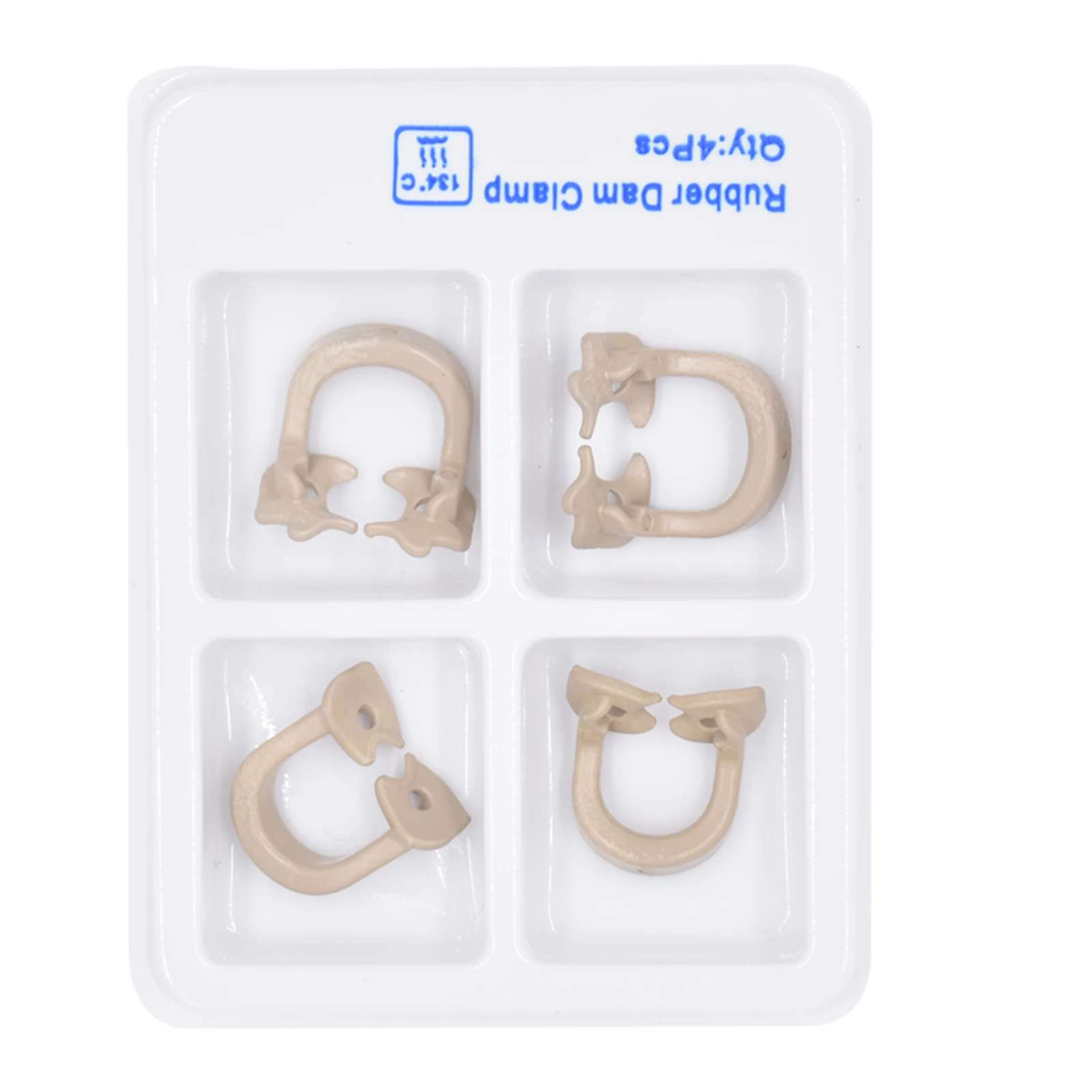 4pcs/set Dental Dam Clips Resin Barrier Clamps Rubber Sectional Matrix Band Molar Clips Autoclavable 134℃