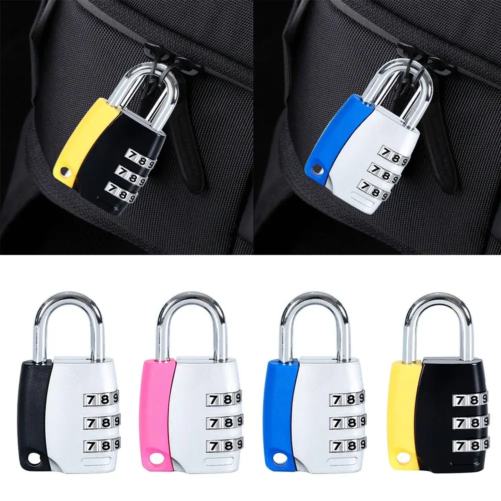 Security Combination Lock 3 Dial Digit Dormitory Cabinet  Lock Password Lock Backpack Zipper Lock Luggage Padlock