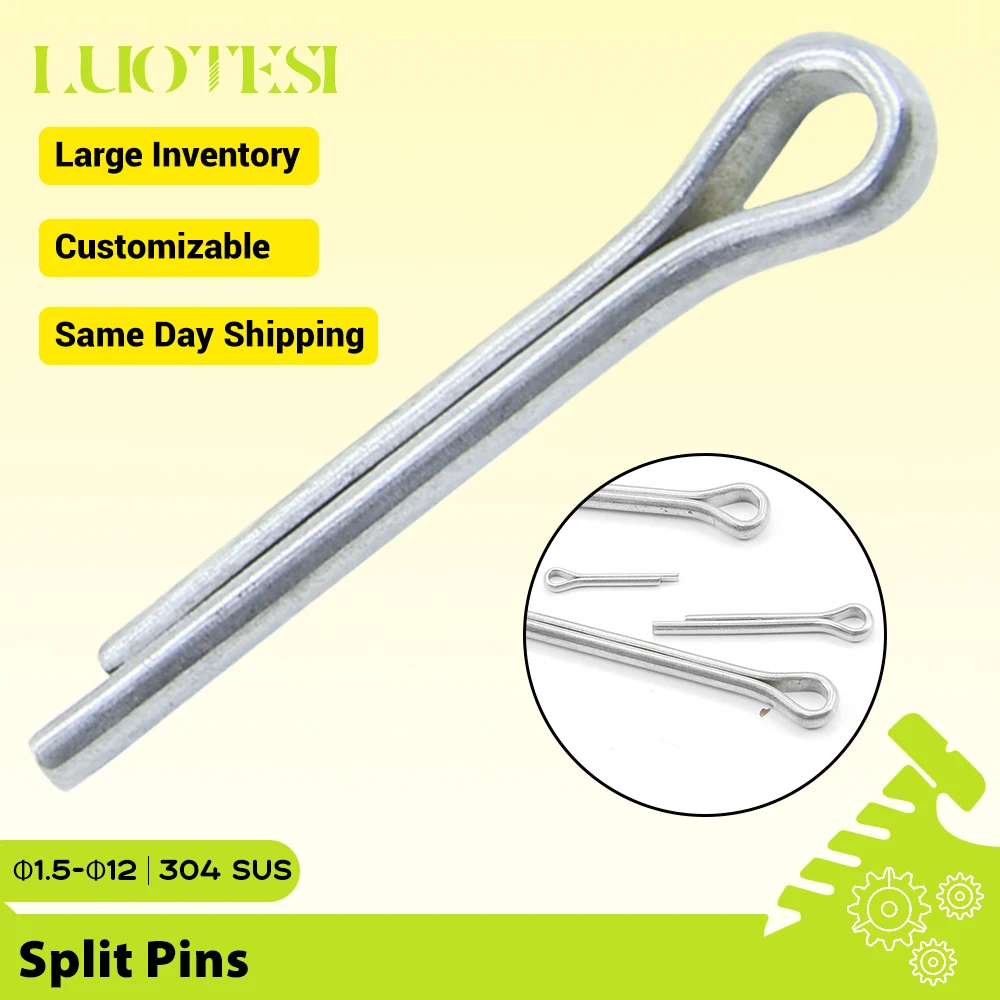 Split Pins Cotter Fixings White Zinc Plated M1.5 M2 M2.5 M3M4M5 M6 M8 M10 M12 for Automotive Repair Split Clamp Open Elastic Pin