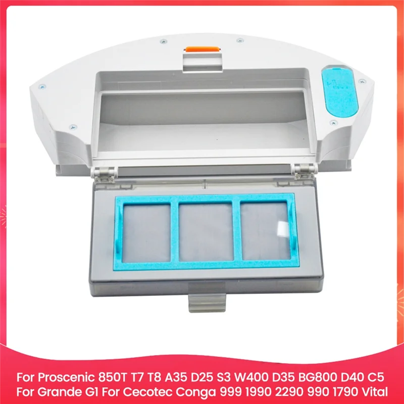 

A56T-Dust Box With HEPA Filter For Proscenic 850T T7 T8 S3 C5/ Grande G1/ Cecotec Conga 999 1990 2290 990 1790 Vacuum Attachment