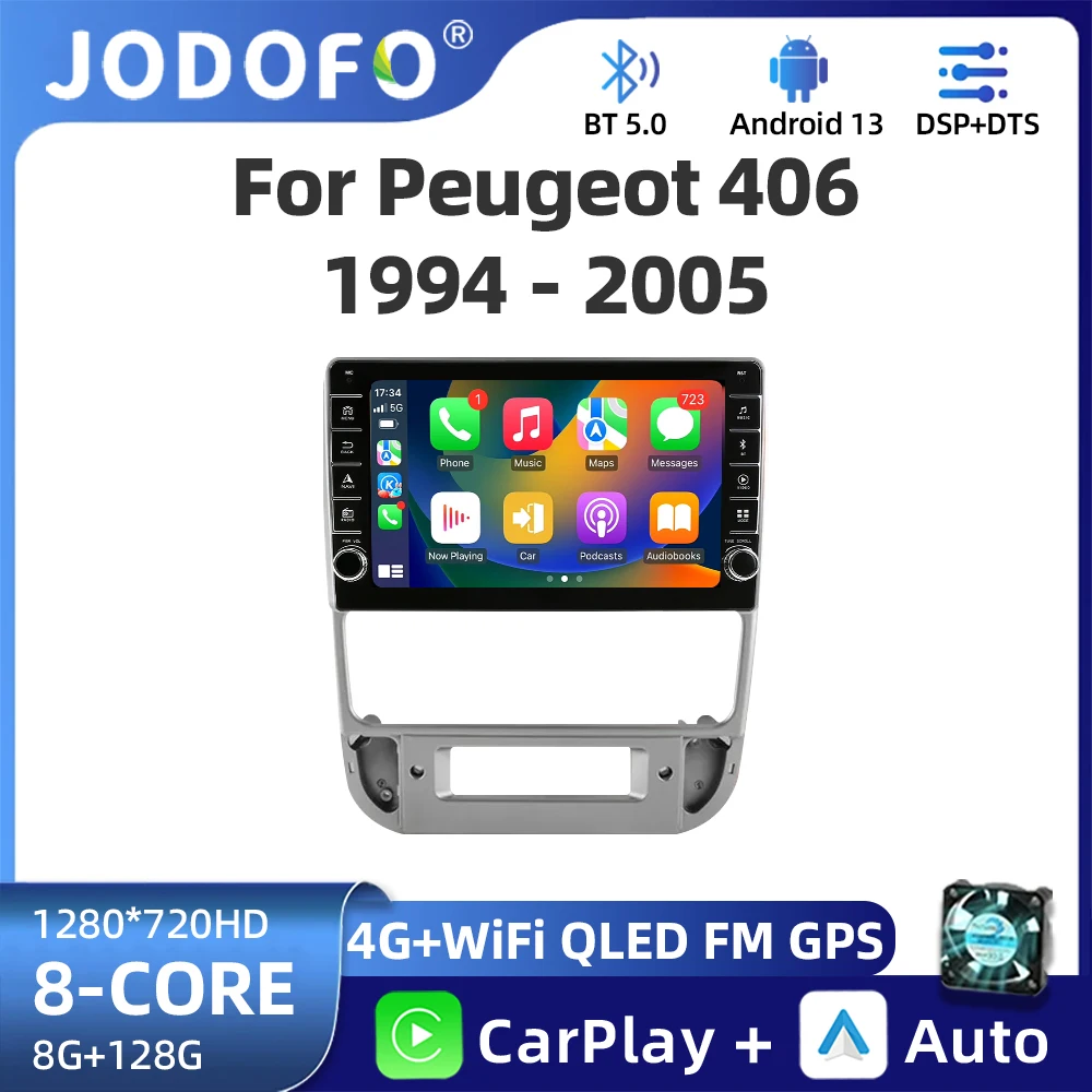 

2 din Android 13 For Peugeot 406 1994 - 2005 Car Radio Multimedia Video Player GPS Carplay QLED Screen autoradio 4G WIFI Stereo