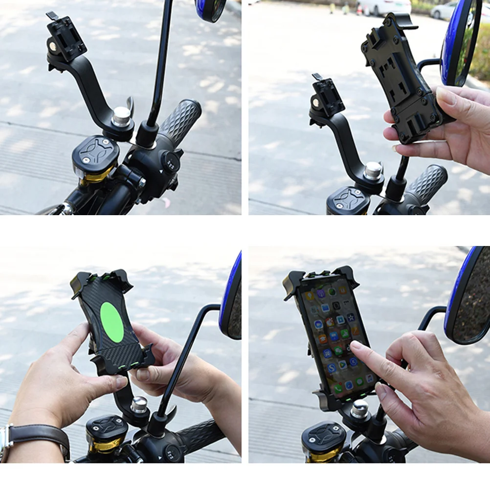 

360 Degree Rotation Motorcycle Phone Holder Outdoor Riding Phone Bracket Tablet Support Green Practical Safe Durable
