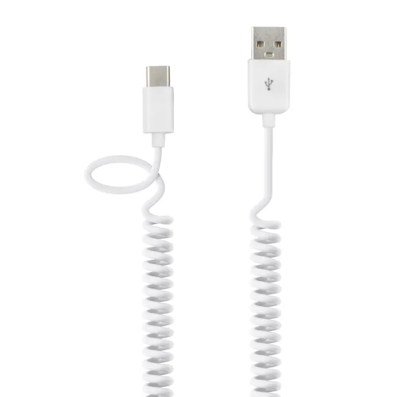 1M 3M USB-C Type C Cable Coiled Spring Type-C Spiral Retractable Extension Cord Data Sync Charging Cable for Samsung Galaxy S9 S