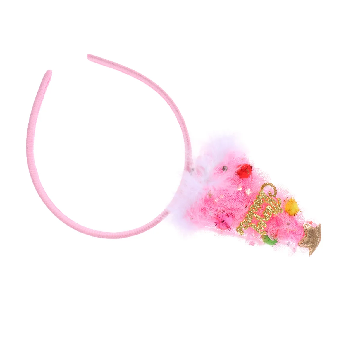 

1Pcs Glowing Christmas Headband Pink Light Up Tree Hair Hoop Cute Kid Holiday Accessory for Party Cosplay Festive Event