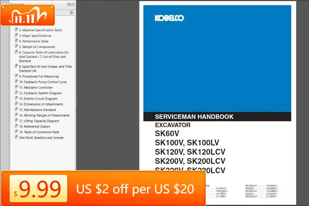 

TruckEPC Kobelco Строительная техника Новые модели Руководства по обслуживанию 2020 PDF DVD 26,72 ГБ