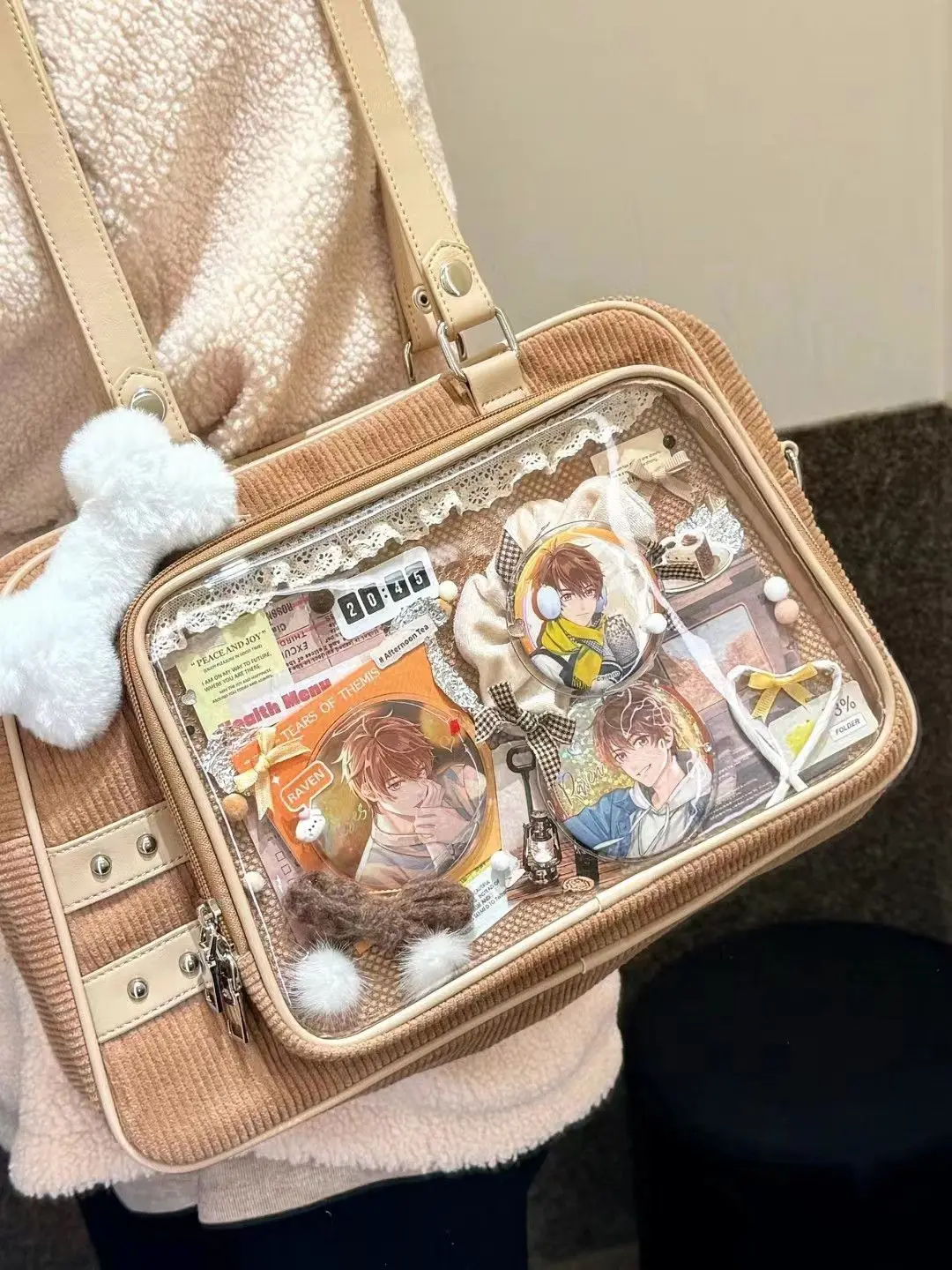 Japanese All-Match College Style Daily Transparent Lading Shoulder Crossbody Ita Bag New Casual Fashion Display Anime Bag