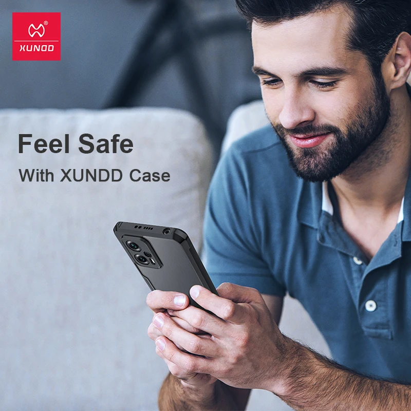 Xundd para POCO X4 GT Funda para Redmi Note 11T 11T Pro Plus 12T Pro Airbag carcasa trasera a prueba de golpes Funda transparente para teléfono