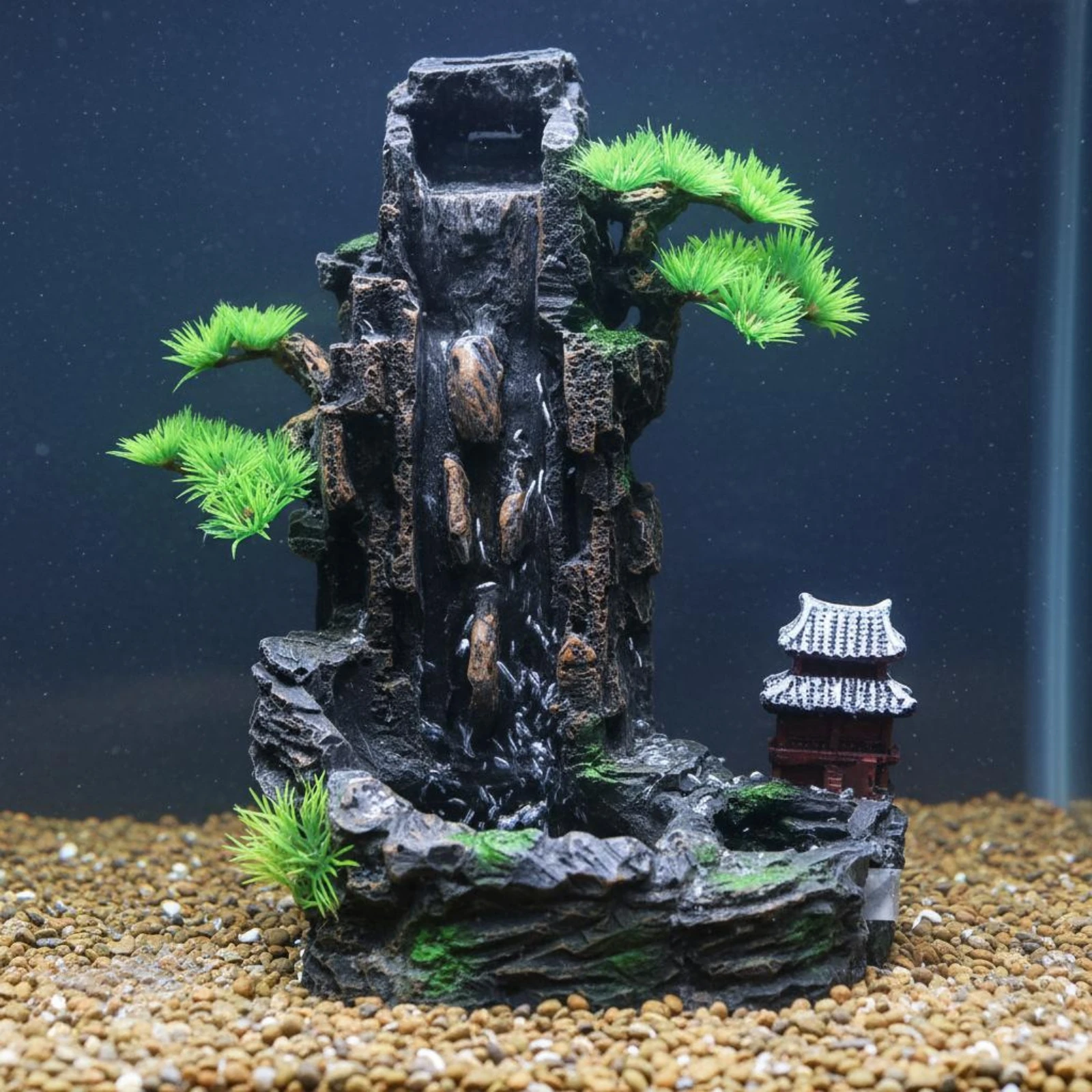 Resin Mountain Waterfall Ornam - Aquarium Fish Long recension och pris