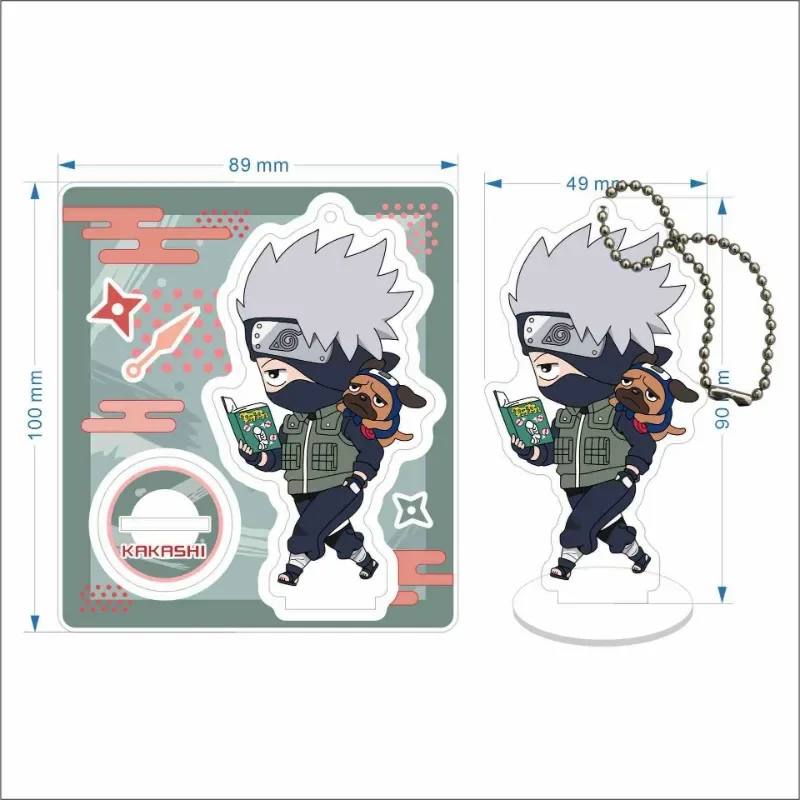 New Naruto Anime Character Keychain Pendant Desktop Ornament Multi-functional Figure Standing Plaque Acrylic Key Ring Accessorie