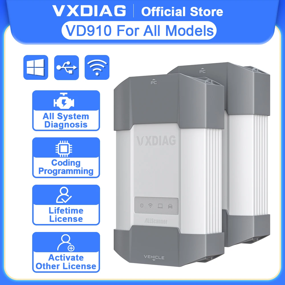 VXDIAG VCX DoIP 13 in 1 VD910 Car OBD2 Diagnostic Tool OEM All System Diagnosis J2534 ECU Programming Coding Active Test Service