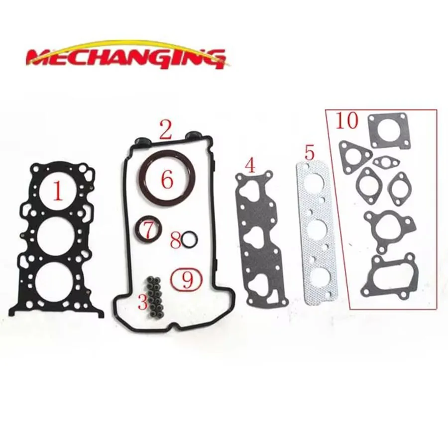 K6A FOR SUZUKI ALTO 0.7 and WAGON R+ KEI 12V Engine Parts Engine Rebuild Kits Full Set Engine Gasket 11402-78838 50272200