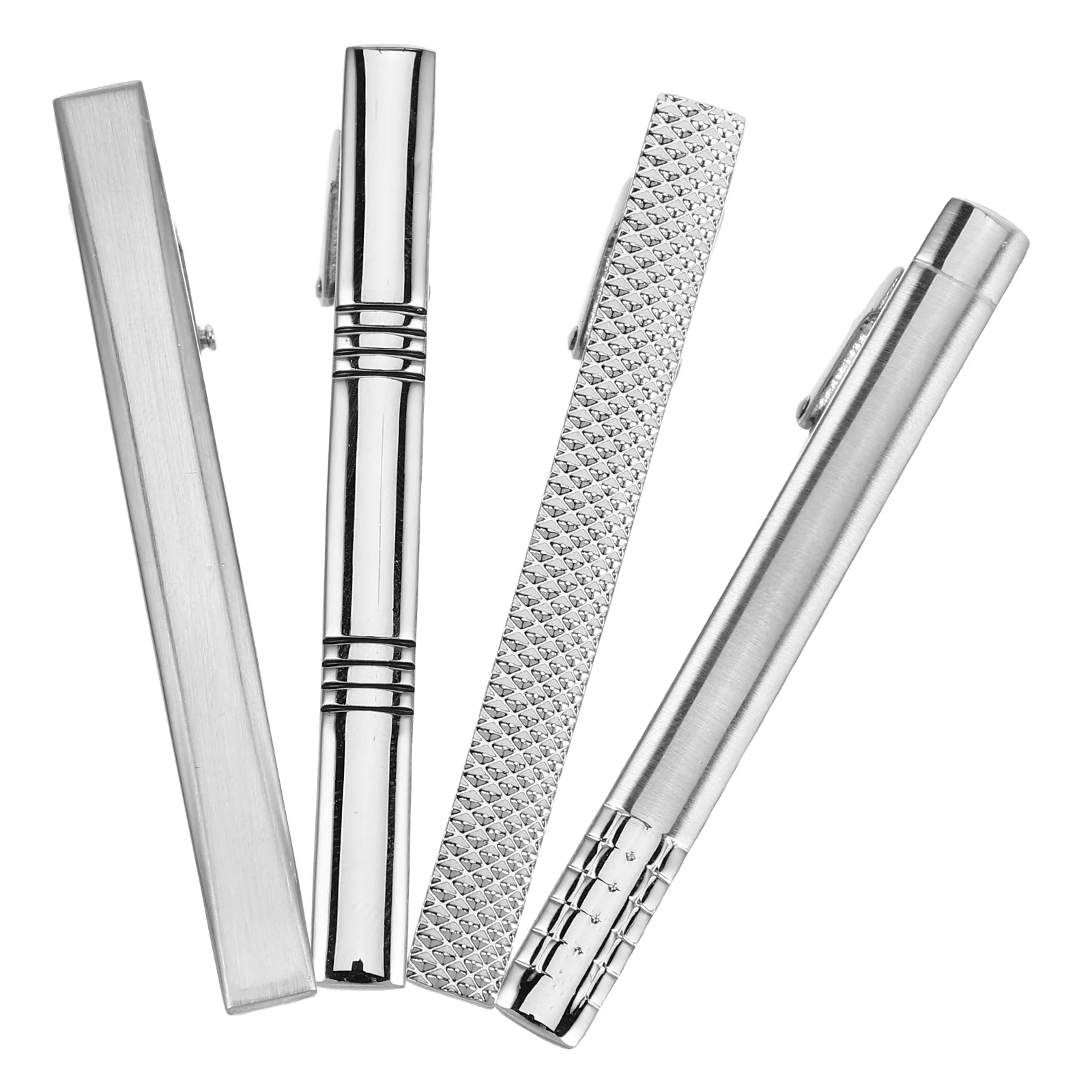 

4 Pcs Clips Business Tie Clasp Metal Bar Copper Collar Elegant Design Durable Material Shirt Accessories For Men