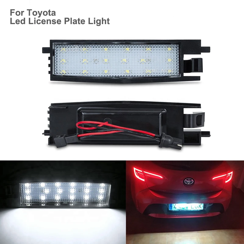 For Toyota Scion iM Auris Avalon Corolla Rav4 Yaris Camry Solara White LED Rear Number License Plate Lights No Error Canbus