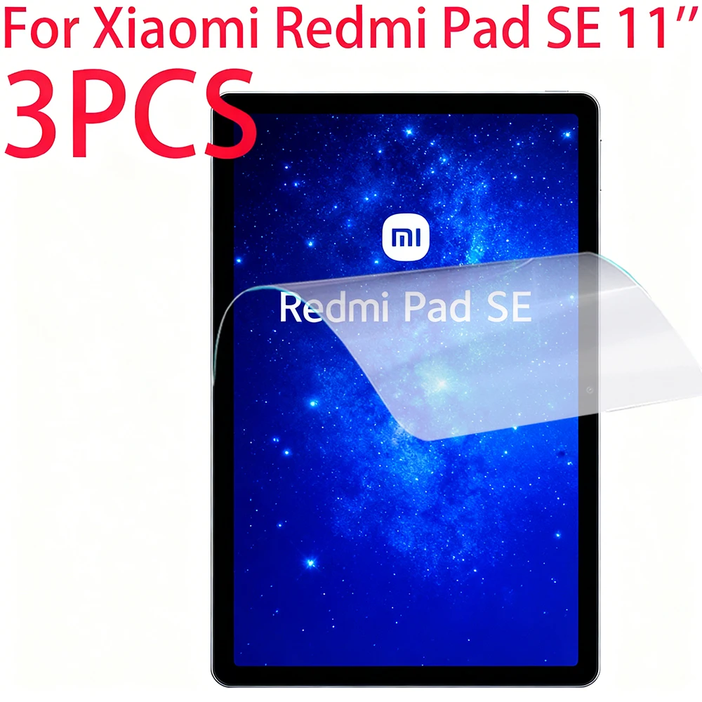 3PCS For Xiaomi Redmi Pad SE 11 inch 2023 PET Soft Film Screen Protector Tablet Protective Film For Redmi Pad SE 11'' Soft Film