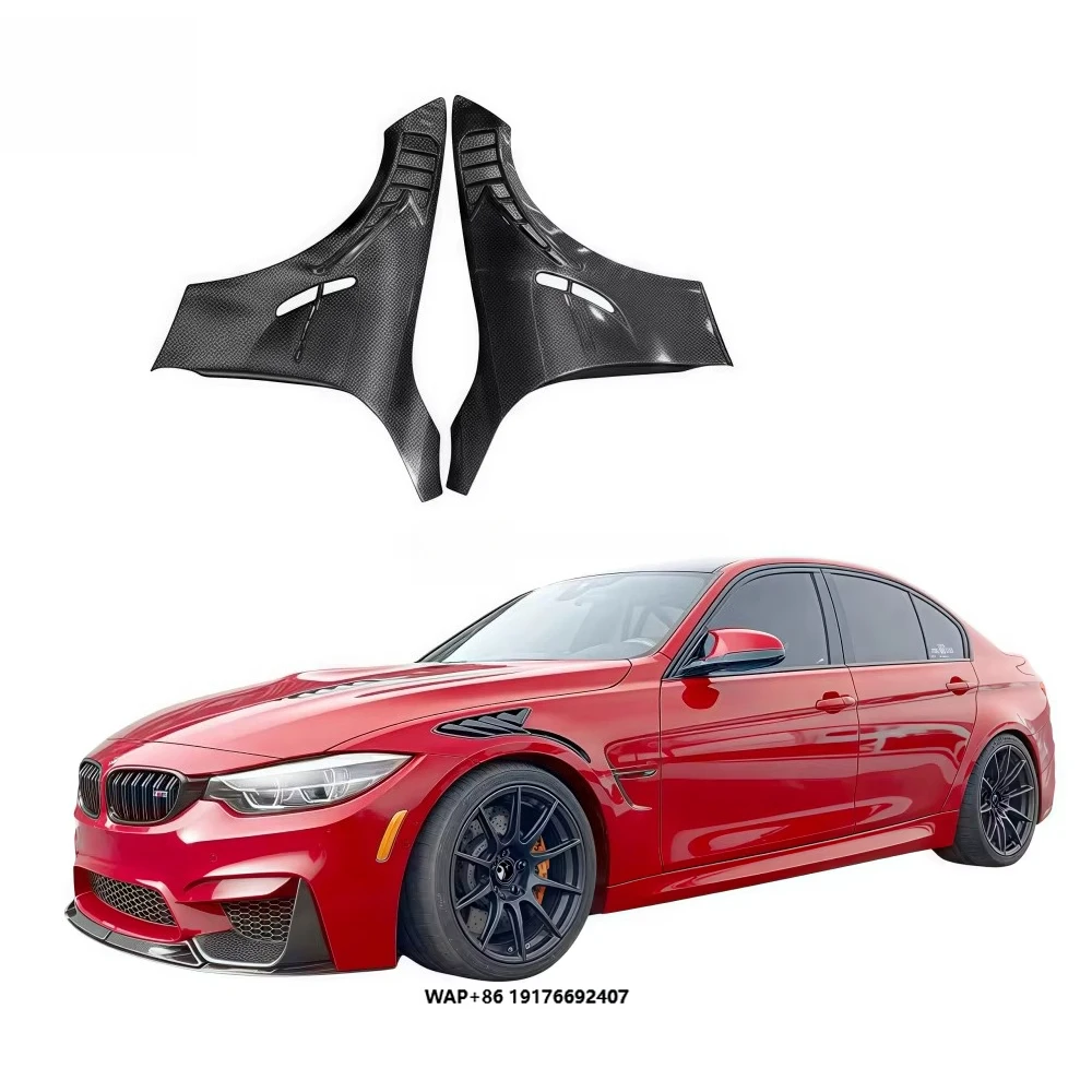 

2014-2019 for M4 F82 M3 F80 Upgrade Open Hole Fender Vents Carbon Fiber Fenders Hood Bumper Body Kit