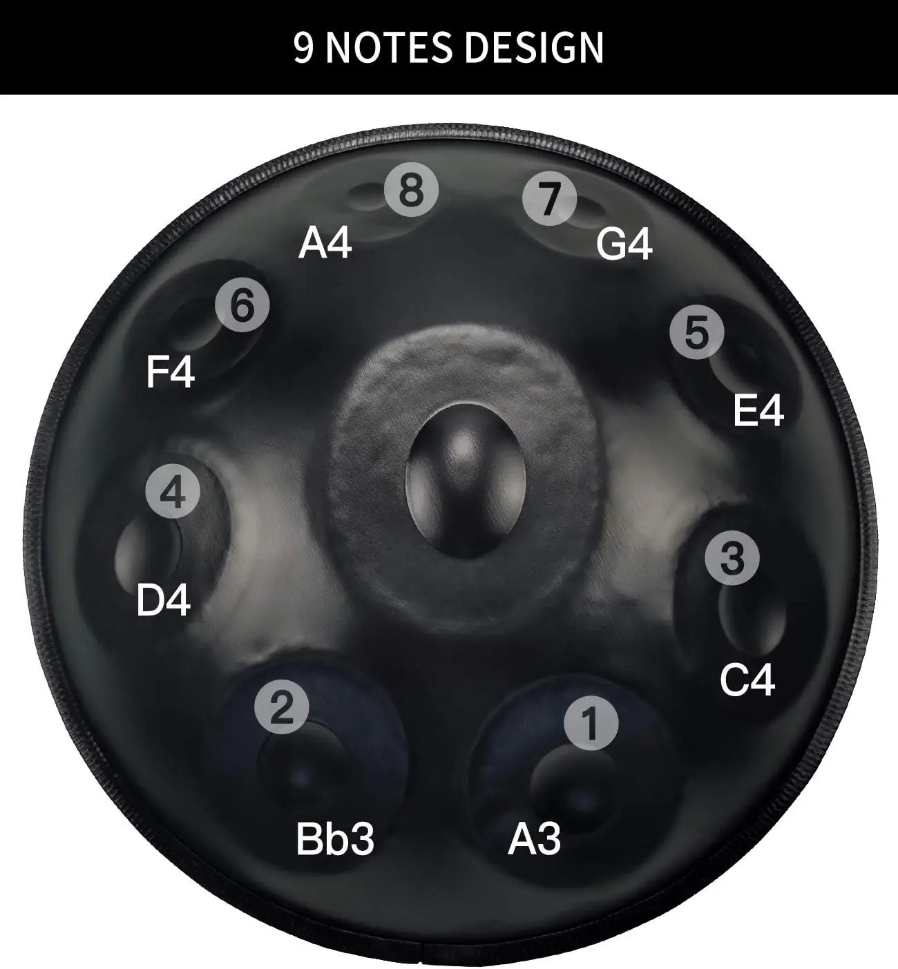 432hz Handpan Drum 9 notes 22inch 