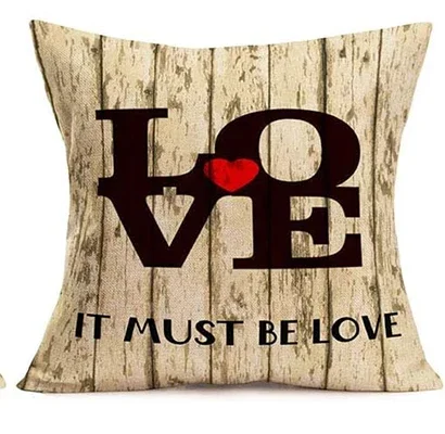 Valentine's Day Decorative Pillowcase Retro Wood Grain Cushion Cover Suitable for Sofa Bedroom Decorative Pillowcase