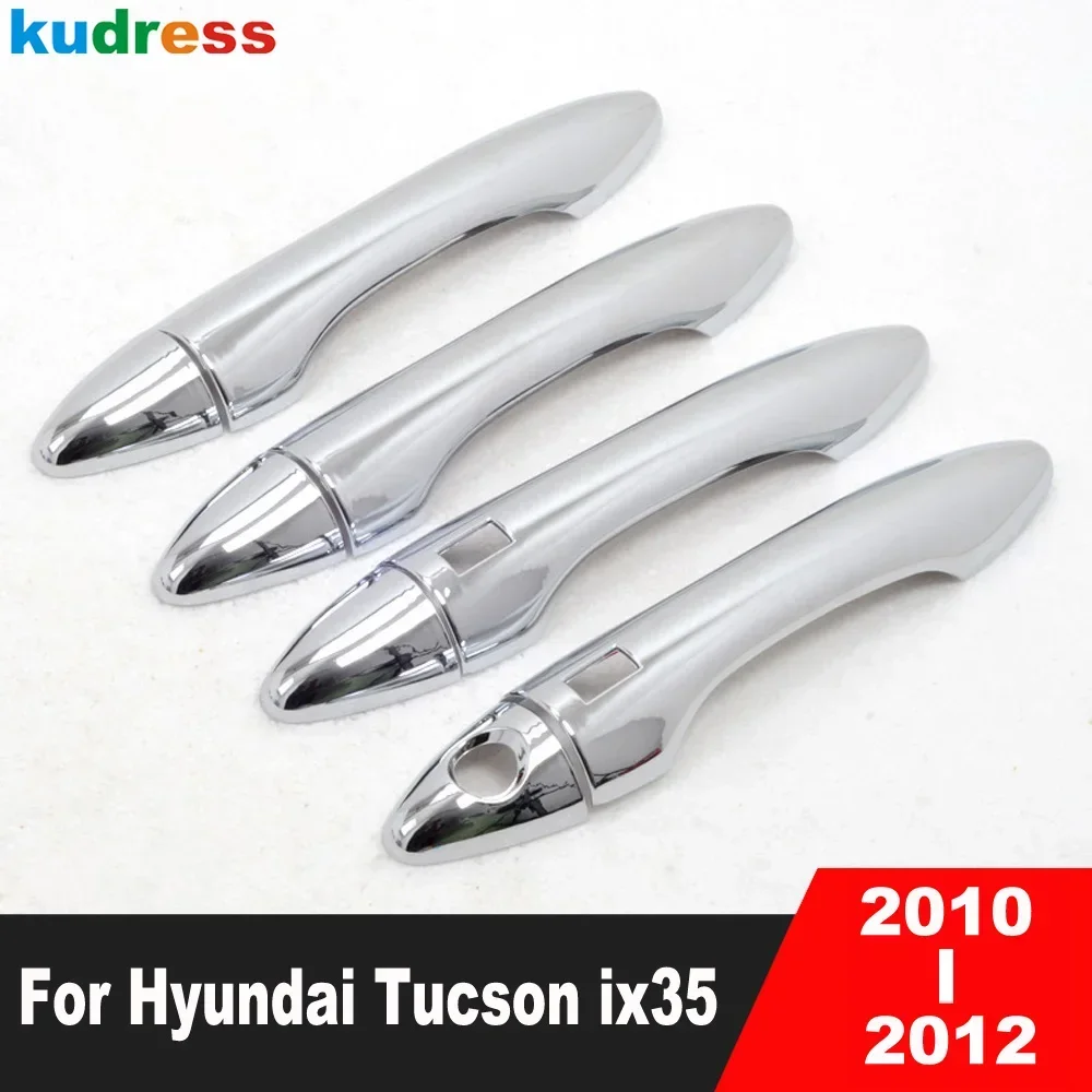 

For Hyundai Tucson ix35 2010 2011 2012 Chrome Door Handle Cover Trim Side Door Handles Catch Cap Frame Overlay Car Accessories