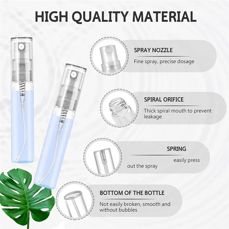 

TAIGH-50Pcs 5ML Spray Bottle Small Cosmetic Packing Atomizer Perfume Bottles Atomizing Spray Liquid Container For Travel