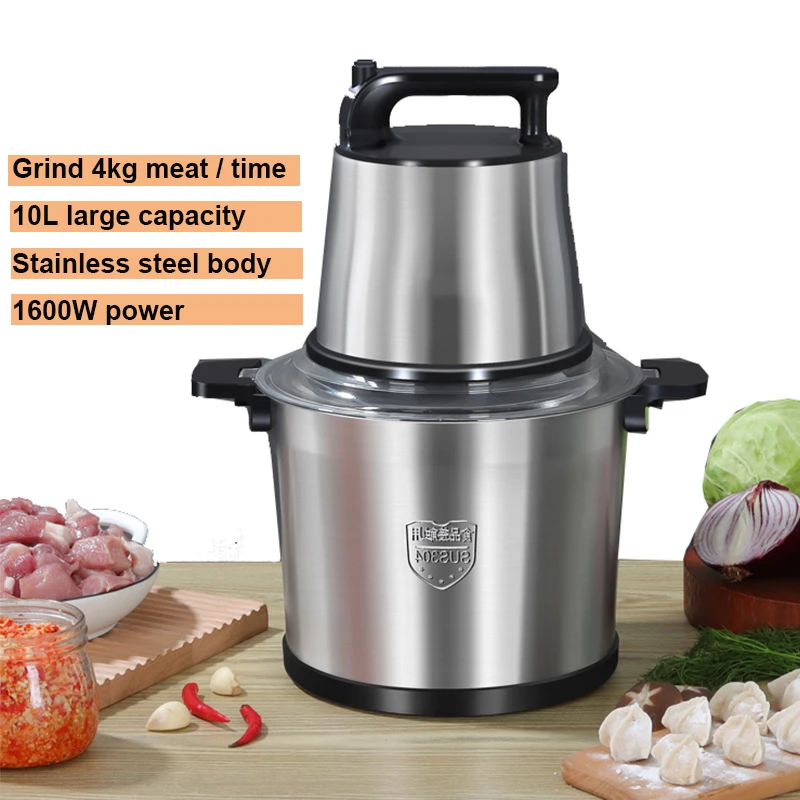 

10L Electric Meat Grinding Mincing Machine Commercial Food Pepper Grinder Blender Chopper Machines