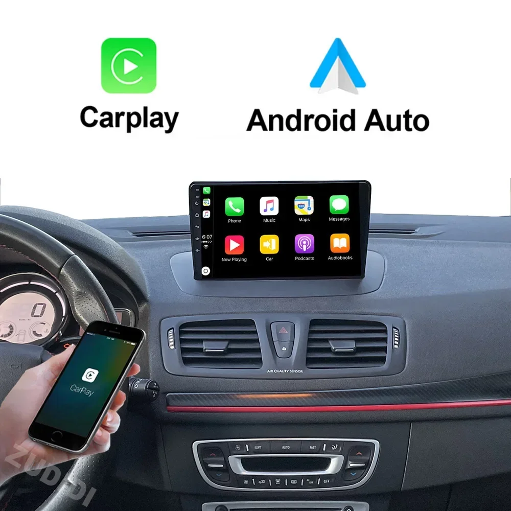 Autoradio Android 13.0, GPS, DSP, CarPlay, 8 Go/2008 Go, Lecteur de Limitation, pour Voiture Renault Megane 3 Fluence, Samsung SM3 (2014-128)