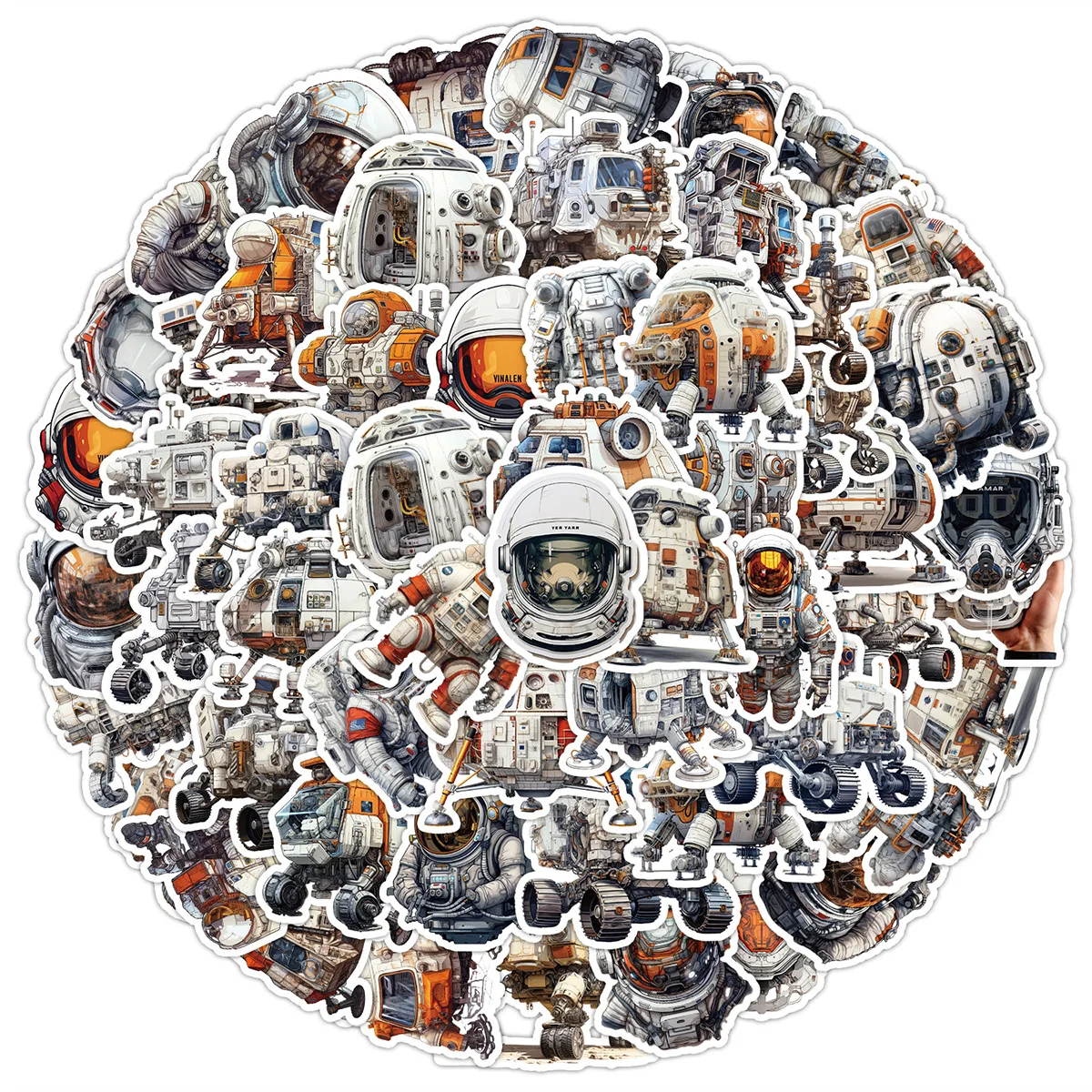 10/50 pezzi stile carino attrezzatura spaziale astronauta adesivo cartone animato decorazione fai da te PVC impermeabile skateboard notebook giocattolo graffiti