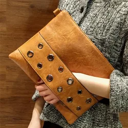 Fashion rivets Women Envelope Clutch Bag PU Leather ladies Crossbody Messenger Bag Female Shoulder bag Clutches bolsas