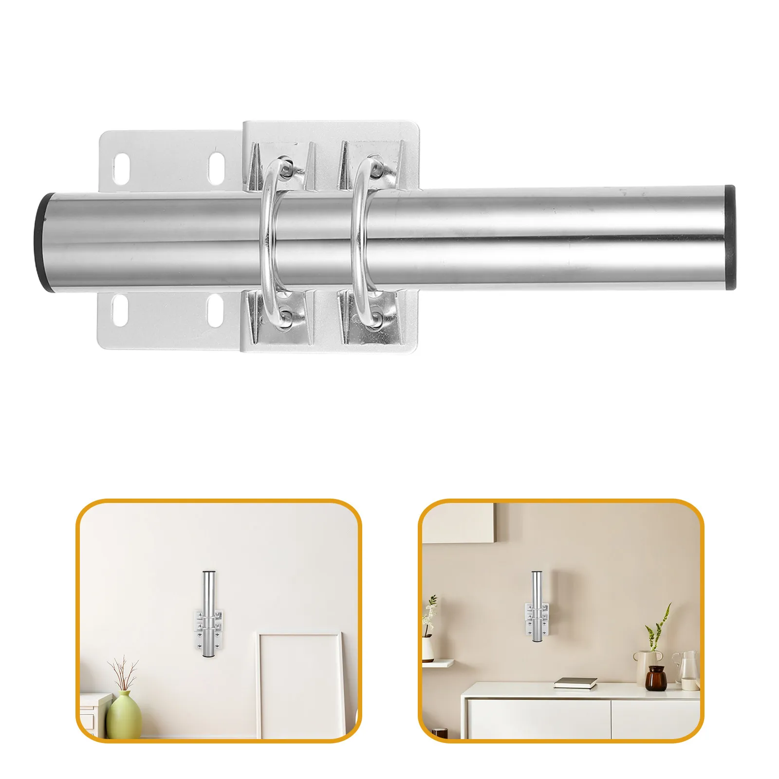 1Set Wall Pole Roof Mount Bracket Heavy Duty Iron Antenna Pole Mounting Kit Adjustable Clamp for Pipes Outdoor Signal Support