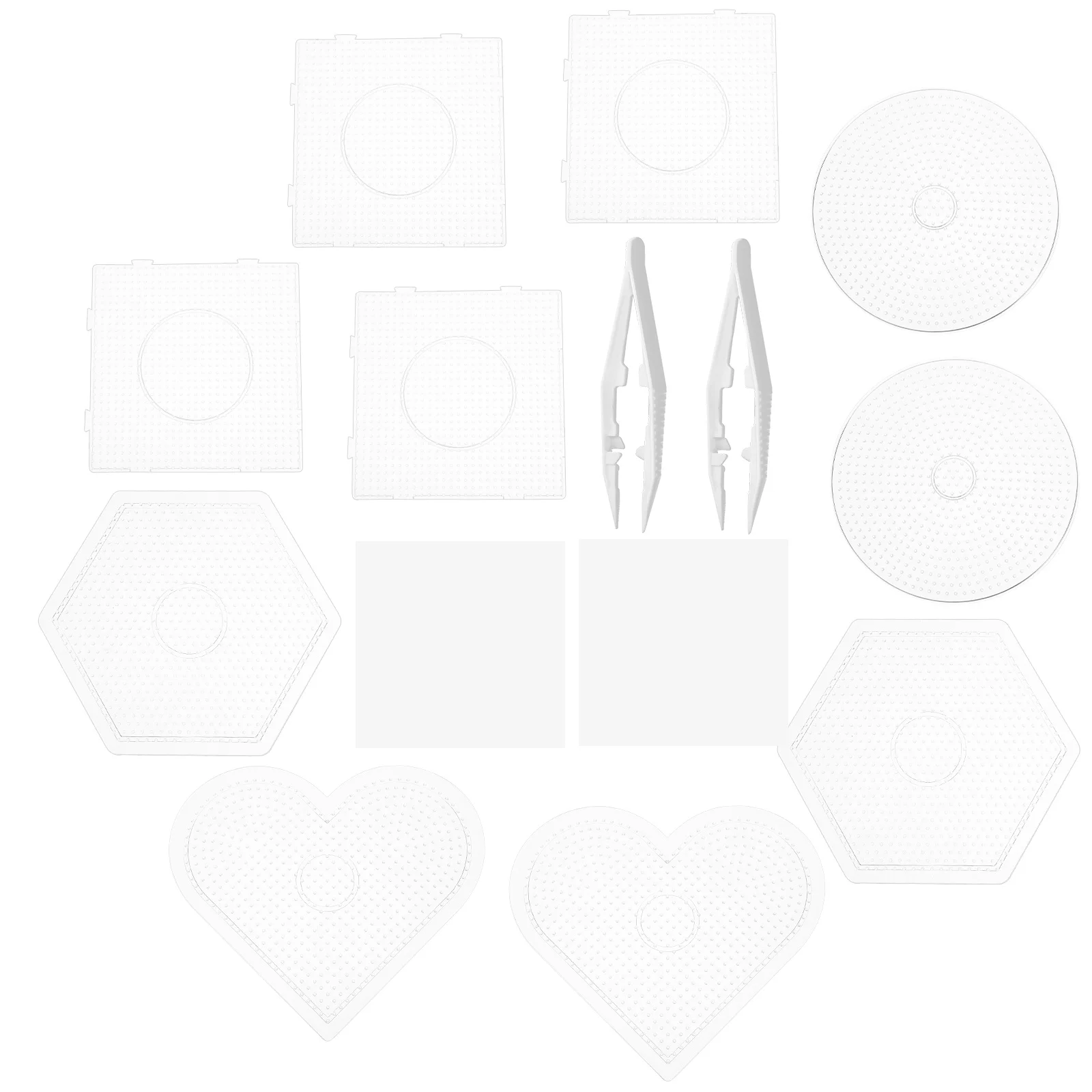 1Set Doorzichtige Plastic Zekering Kralen Boards Groot Formaat Assortiment Ronde Vierkante Zeshoek Ster Vormen voor 5mm Kralen DIY Craft Activiteiten