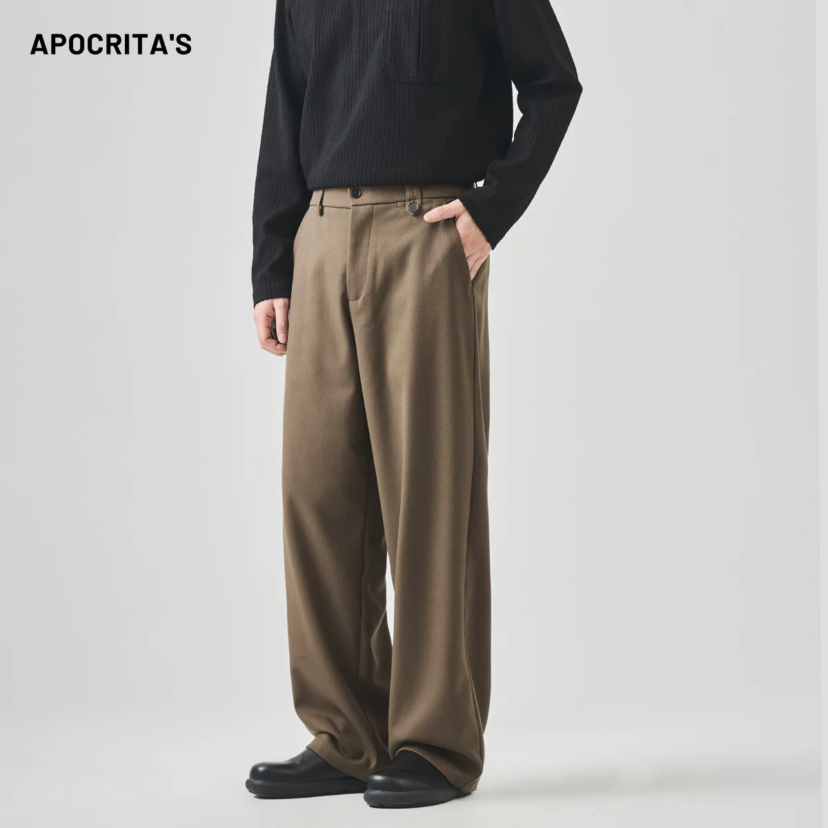 

Business Casual Men's Loose Fit Straight Leg Anti-Wrinkle Long Pants Autumn New Style Durable Comfortable Polyester Blend