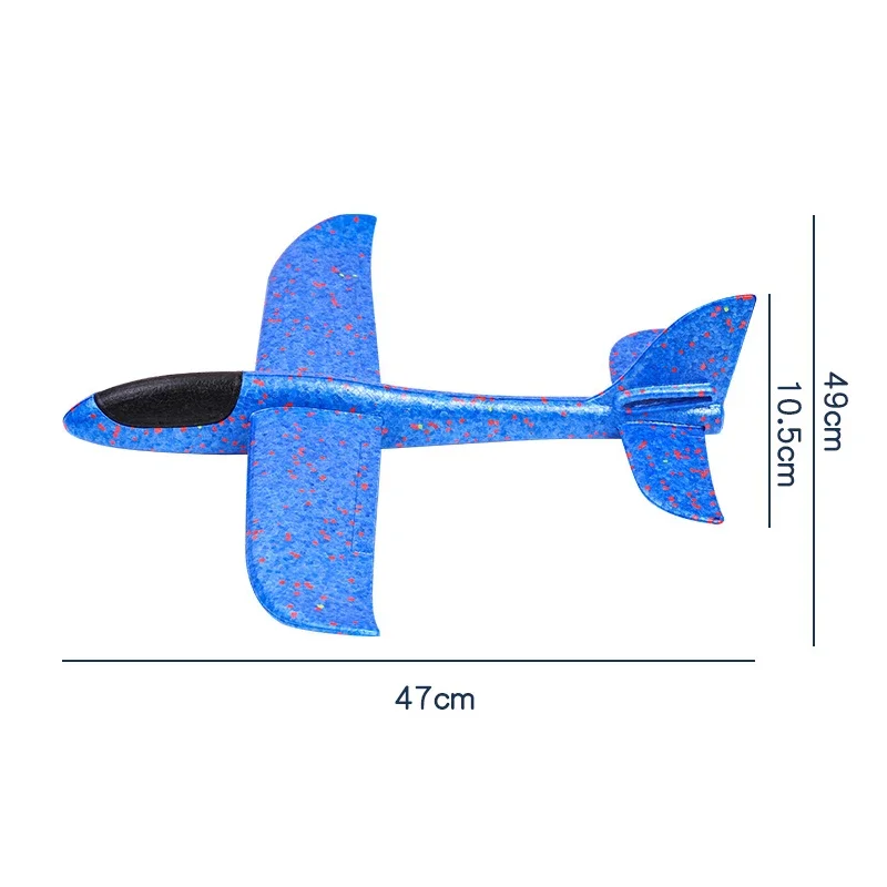 49CM Foam Gyroplane Hand Throwing Airplanes Funny Toy Glider Inertia Plane Model Desktop Ornament Kids Creative Gift