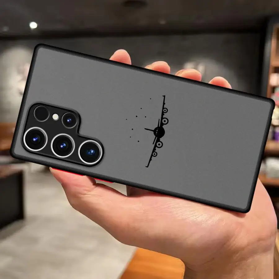 Custodia per Samsung Galaxy S9 S23 Ultra S8 S20 S24 S21 FE S25 S22 Plus Nota 20 10 Cover morbida Aereo Route Decollo