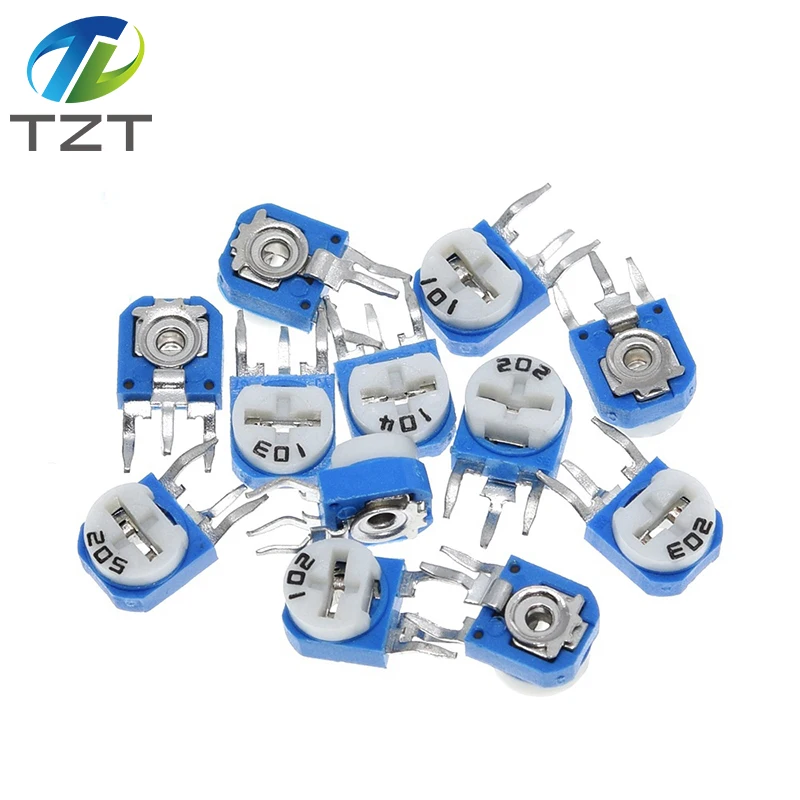 10pcs Rm063 Rm-063 100 200 500 1k 2k 5k 10k 20k 50k 100k 200k 500k 1m Ohm Trimpot Trimmer Potentiometer Variable Resistor