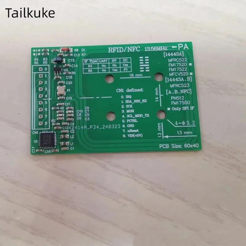 MFRC522 Module RFID IC Card Reading and Writing Module UART/SPI/I2C Interface Remote Distance 65mm