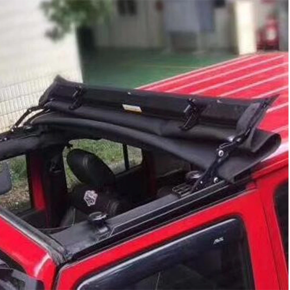 LANTSUN J311 Techo suave impermeable y resistente al viento Lona negra para Jeep Wrangler JK 2007-2017