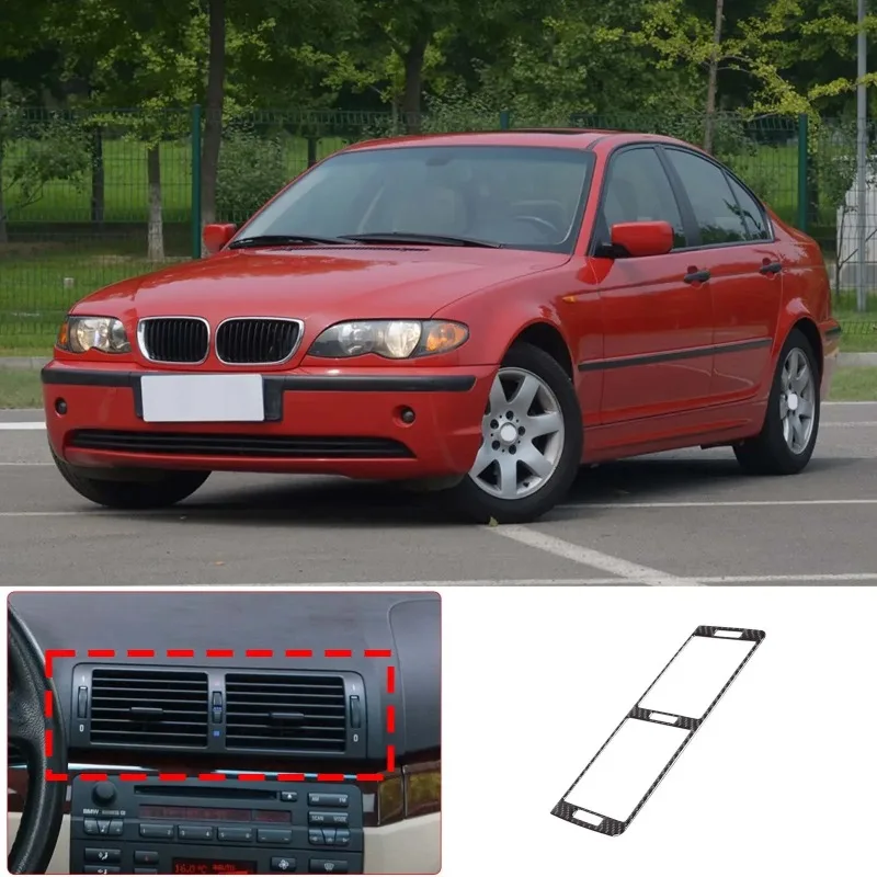 

For BMW 3 Series E46 98-04 Soft Carbon Fiber Car Central Control Air Conditioner Outlet Frame Cover Trim Sticker Car Accessories