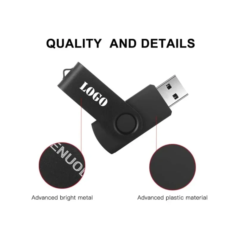 Unidad flash usb 100 de metal, pendrive de 2,0 MB, 4GB, 16GB, 64GB, precio de fábrica, regalo con logotipo personalizado gratis, 512 unidades por lote