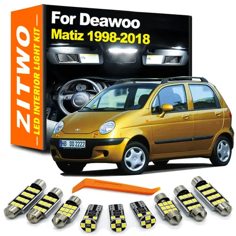 ZITWO LED 인테리어 조명 키트 대우 마티즈 1998- 2013 2014 2015 2016 2017 2018 돔지도 독서 트렁크 전구 액세서리