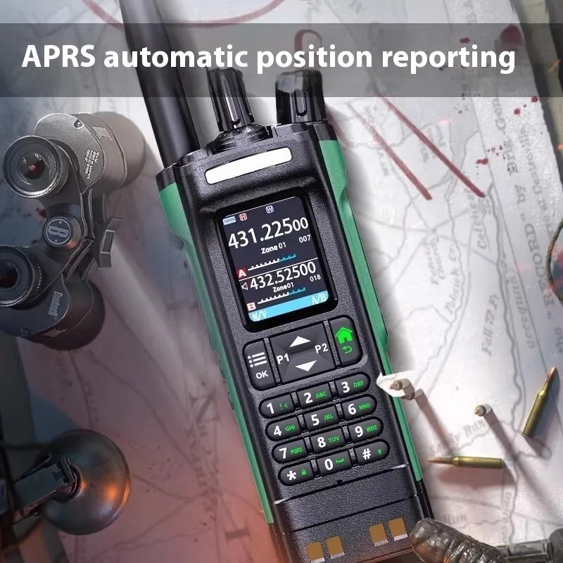 10W GPS Wireless Frequency Copy Dual Mode Dual Time Slot Type-C Charger Update Walkie Talkie DM-32 DMR Black UV-32