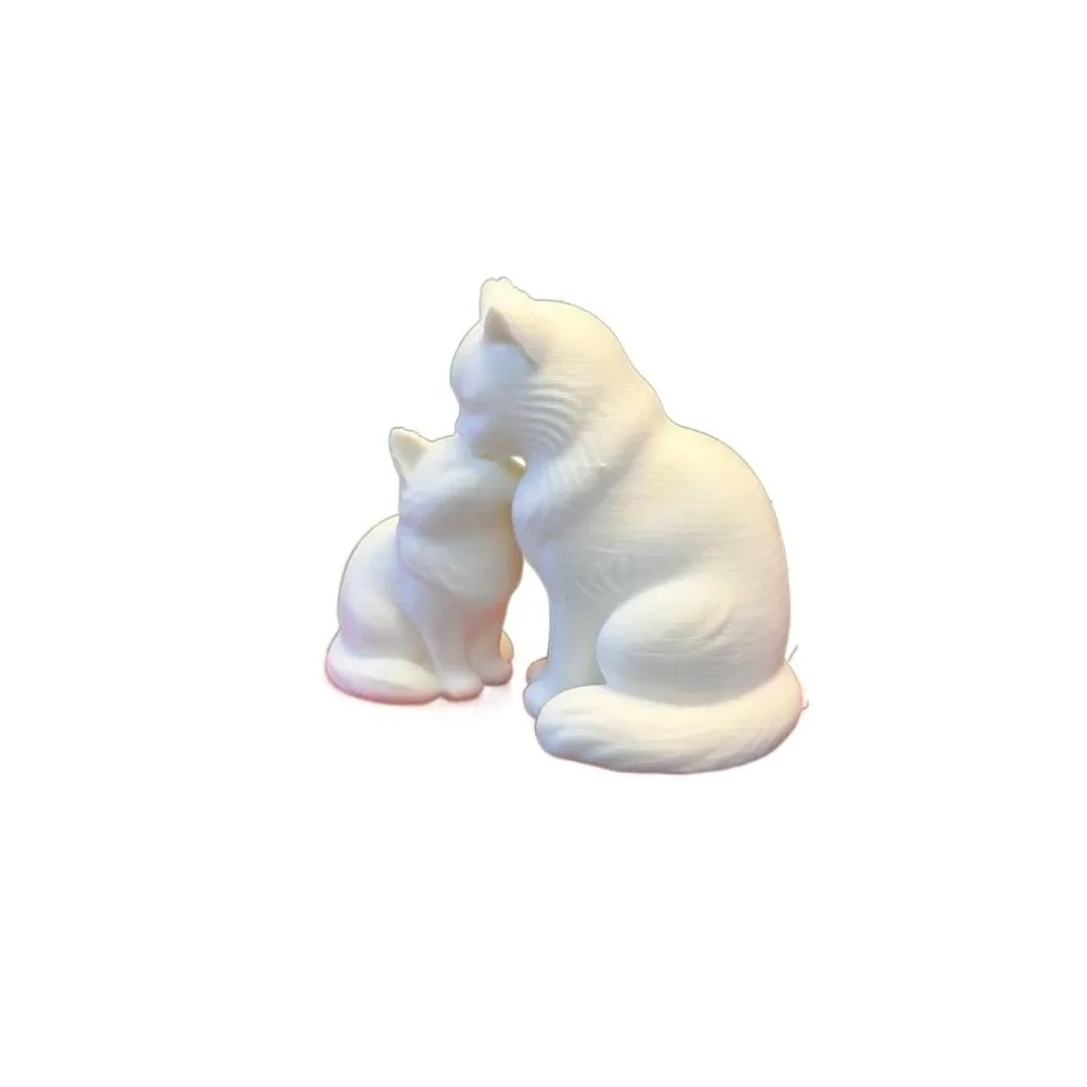Collection 3D Printing Cat Statue Home Decoration Kawaii Desktop Ornaments Funny Nordic Style Wolf Statue Table