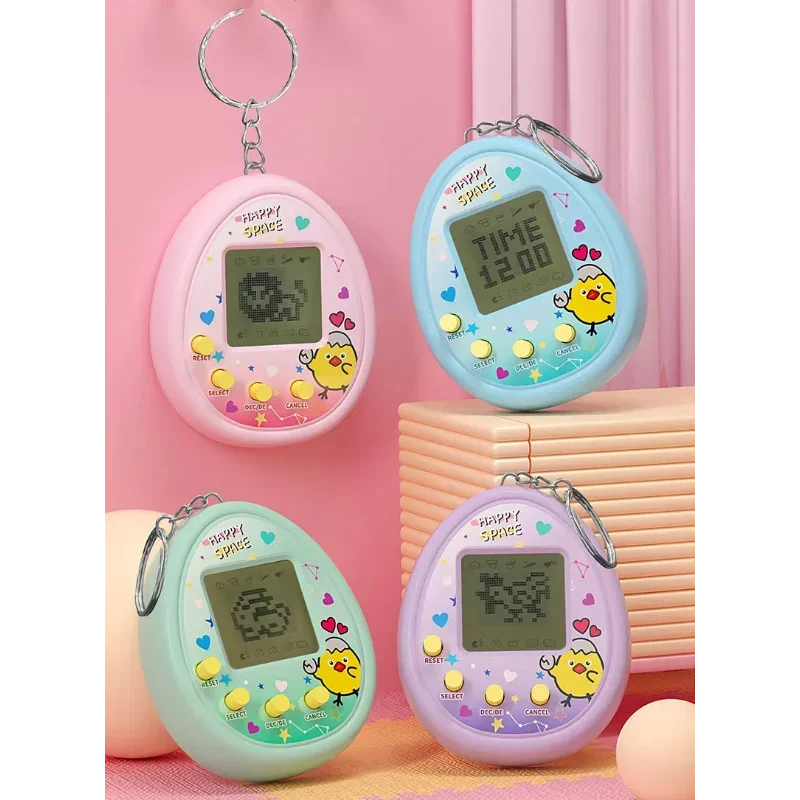 Electronic Pets Game Toys Keychain Virtual Tamagotchi Virtual Cyber Digital Animals Toys Nostalgic Game Machine for Kids Child