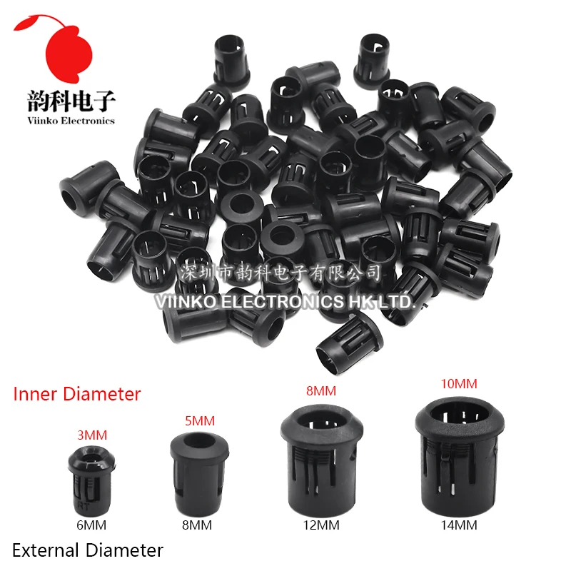 10pcs Black Plastic Lamp Bases 3mm 5mm 8mm 10mm LED Diodes Holder Black Clip Bezel Socket Mount DIY Light Emitting Diode