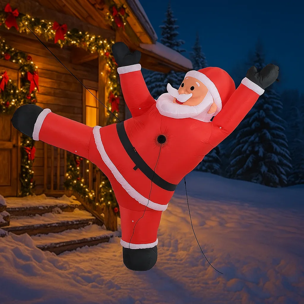 6.23ft brinquedos infláveis subir papai noel natal para quintal gramado com led iluminado ideal ao ar livre feriado decoração festiva festa decoração do feriado