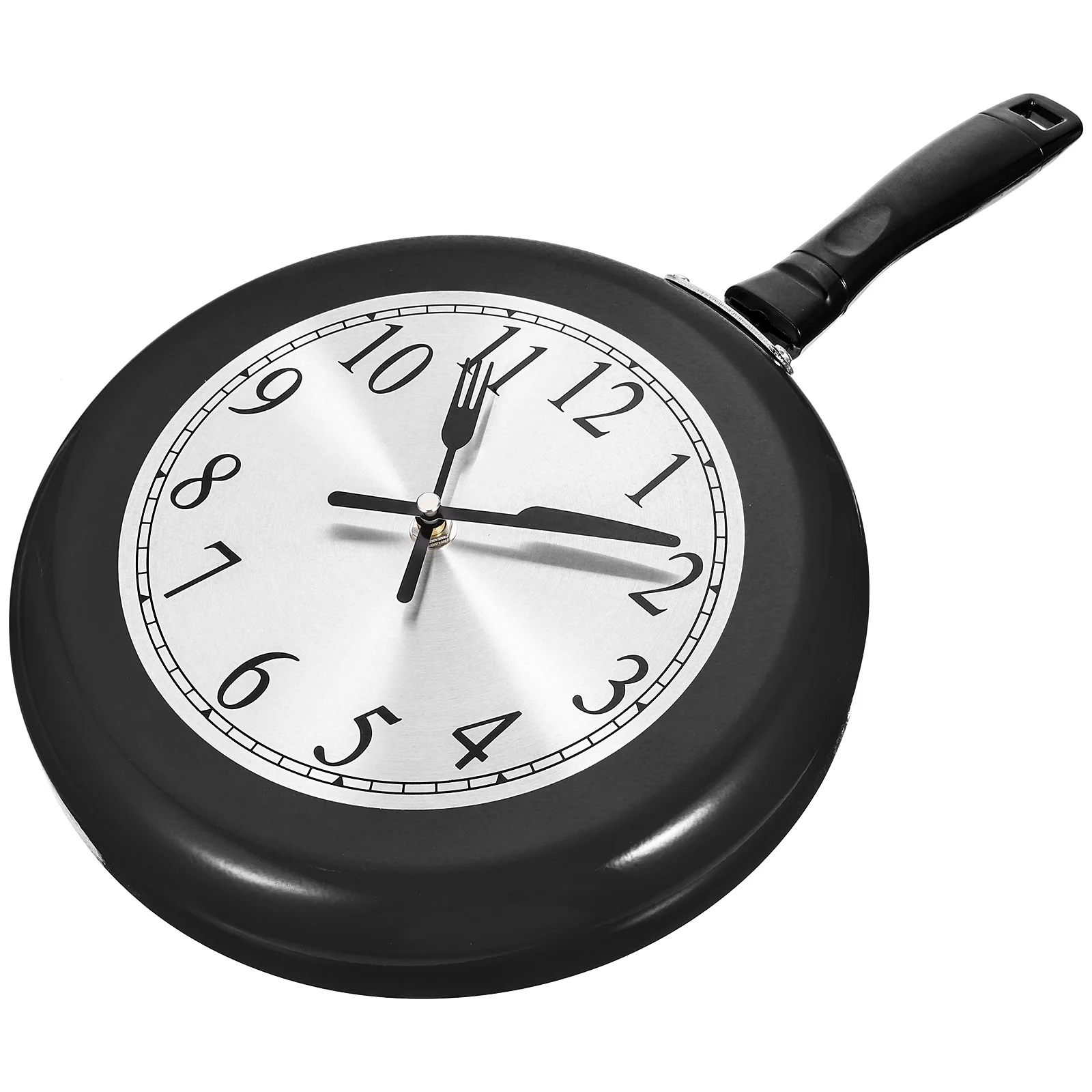 

Stainless Steel Frying Pan Wall Clock Silent Room Decor Kitchen Home Clock Red Color Non Ticking Mute Hands Easy