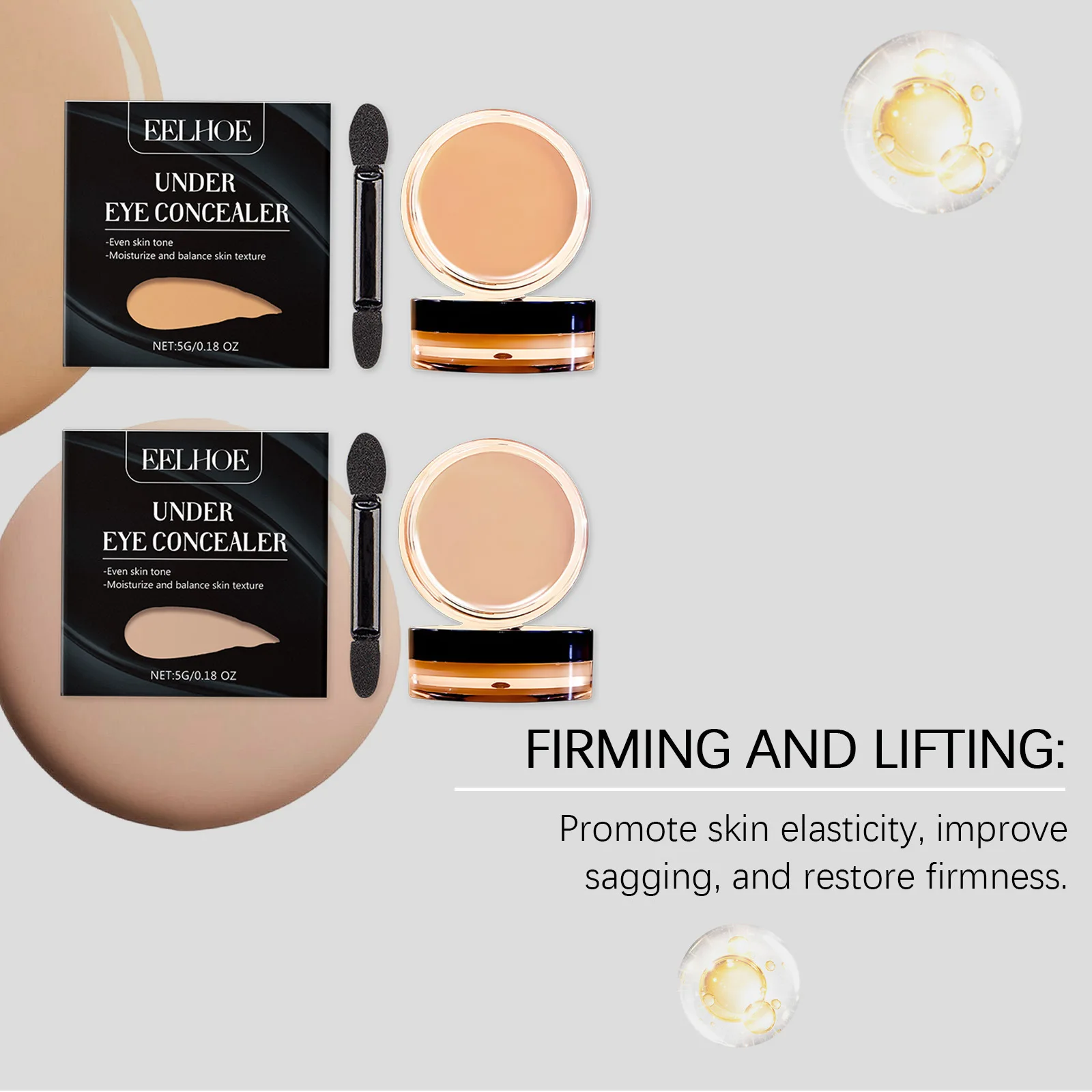Eelhoe Nicotinamide Eye Concealer-Serie, die Augenringe entfernen und Aufhellung halten, vollständige Abdeckung, wasserfeste Augen-Make-up-Concealer