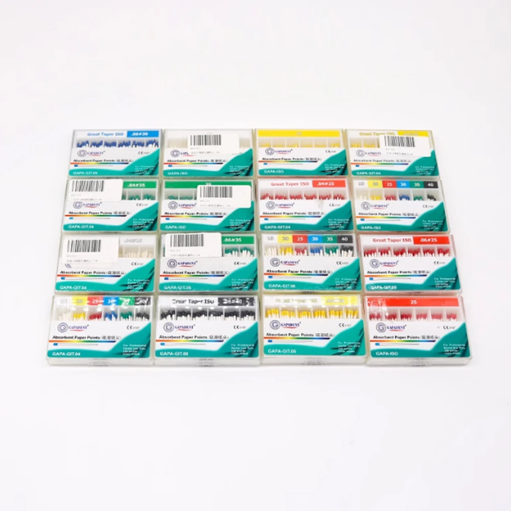 5 Boxes Dental Absorbent Paper Points Sterile Mixed Sizes 02 04 06 Taper 15-40# For Dentist Use Dentistry Materials