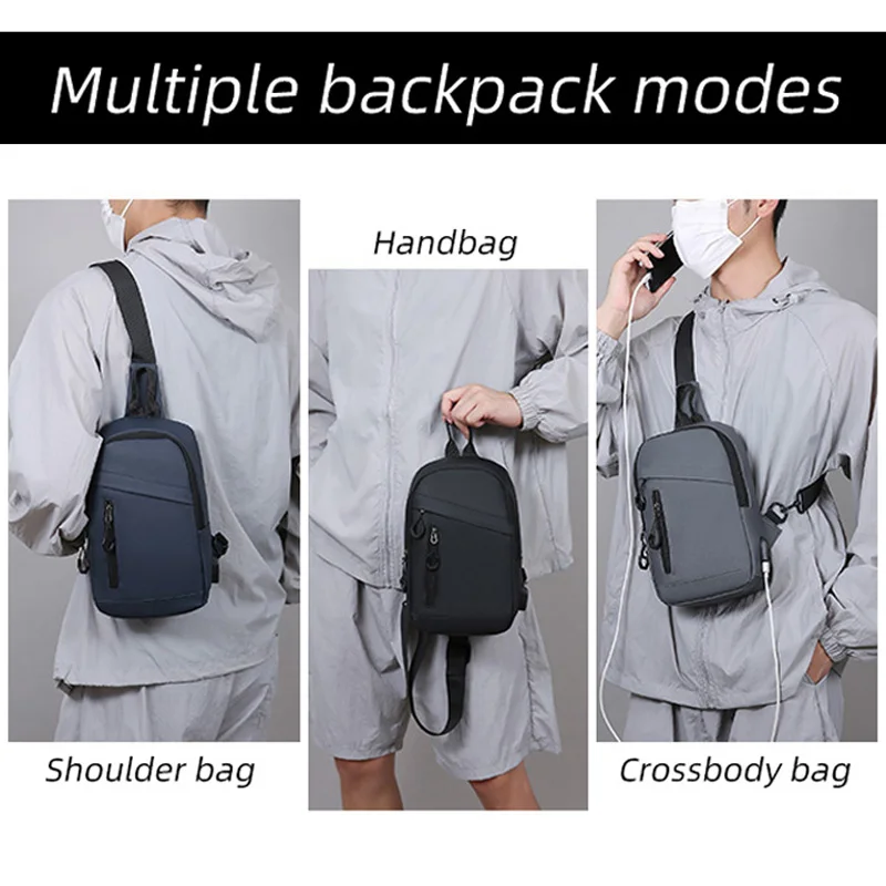Bolso táctico de pecho USB bandolera para escalada, senderismo - imagen 2